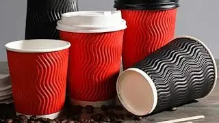 350ml ripple double wall paper cup sleeve stick glue machine FeeNoT.com paper cup jacket machine