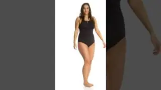 Tommy Bahama Plus Size High Neck Halter One Piece Swimsuit | SwimOutlet.com