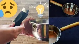How to fix broken handle | Easy tea pan repairing| fire wood to handle