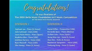 2020 Bella Music Foundation International Music Competition finalists