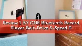 Review 1 BY ONE Bluetooth Record Player Belt-Drive 3-Speed Portable Vinyl Turntable with Built in Sp