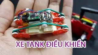 Chế Xe Tank Điều Khiển siêu nhỏ với bật lửa