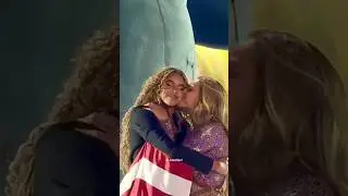 Blue Ivy & Beyonce were extremely emotional at the end of the Cowboy Carter Tour in Vegas #blueivy