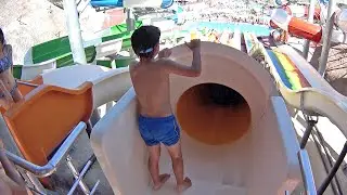 Scary Tunnel Water Slide at Waterpark Cankaya