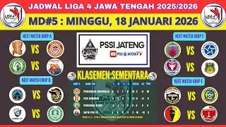 HASIL LIGA 4 JAWA TENGAH PUTARAN 2 - KLASEMEN TERBARU & JADWAL HARI INI MINGGU, 18 JANUARI 2026