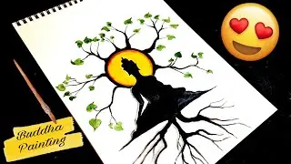 How to Draw Gautam Buddha | Monochromatic Painting | Rohan Arts