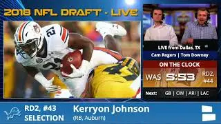 Detroit Lions Select RB Kerryon Johnson From Auburn With Pick #43 In 2nd Round Of 2018 NFL Draft
