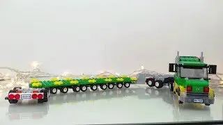 Custom LEGO Heavy Haulage Truck W/ Self-Steering Trailer!