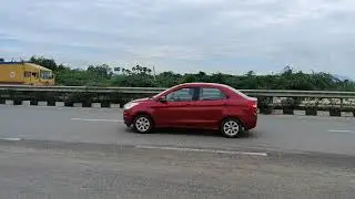 Ford Aspire Road Presence Ruby Red Color Car At Highway | Oneplus 8 Slow Motion