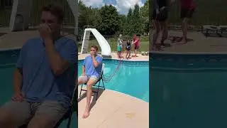 Pull the correct String, grandma falls in! 🤣 #game #family #funny #challenge