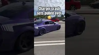 Dodge Charger tries to swing it, hits curb, gets pulled over #dodge #charger #fail #crash #viral