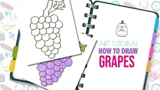 How to draw grapes. Simple grapes drawing step by step kids tutorial. Directed drawing.