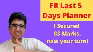 5 Days Planner &bull; CA Final Financial Reporting &bull; FR Revision Timeline