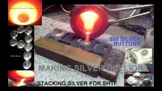 Melting Pure Silver - Pouring Silver Buttons (first try)