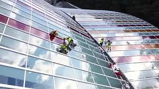 Multi-coloured vinyl artwork brings new light to Belgium's Li&egrave;ge-Guillemins rail station