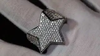 Iced out ring | Diamond Star Ring | Mens Iced Out Ring | Star Shaped ring | Iced Out Star Ring