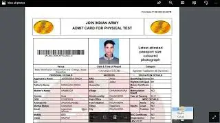 INDIAN ARMY PHYSICAL ADMIT CARD/ RALLY ADMIT CARD #army #armyadmitcard #admitcard #rally
