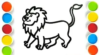 How To Draw a Lion Drawing Colour And Painting For Kids || Lion Drawing Easy @A.V_art 