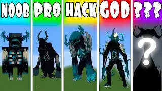 NOOB VS PRO VS HACKER VS GOD VS ??? WARDEN MINECRAFT PIXEL ART