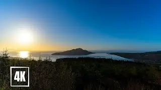 Sunrise over Holy Isle in Lamlash Bay with Ambient Stereo Sound | 4K Video