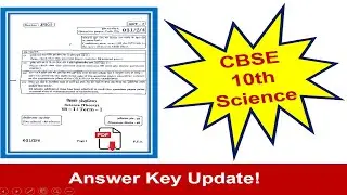 CBSE Science Answer Key - Class 10th Science (Term 1) Board Exam 2021-22 | CBSE Question Paper (PDF)