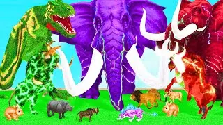 Prehistoric Colossal Mammoth Vs Mighty T-Rex &ndash; Epic Mammals VS Dinosaurs Clash!