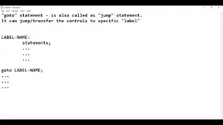 The goto statement in C-Language