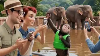 Clumsy Monkey Gets  A Job At The Zoo   SD 480p