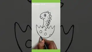 Cute Dinosaur with egg drawing for kids.#cute#cutedrawing#cutekitedrawingforkids#cutedinosaurdrawing