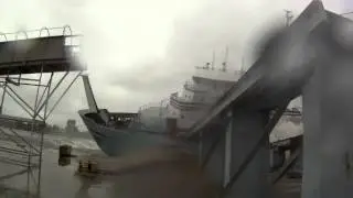 UAF - 2012 - R/V Sikuliaq launch, low angle