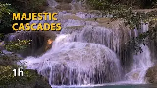 Majestic Cascades 1h - HD Nature Video - The Beauty of a Multilevel Waterfall - Sleep/Study/Meditate