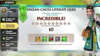 Hsuan Chou Literati Quiz Day 4 (23 February 2025) | Call of Dragons