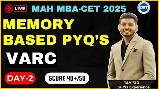 MAH MBA CET25 | DAY 02| Previous Year Questions |  VARC AND ENGLISH  | By JAY SIR