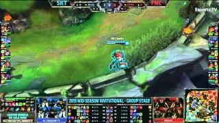 SKT T1 Bang Lucian take pentakill Help SKT Win the game (SKT vs FNC-  MSI 9/52015)