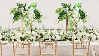 Floral Centerpiece / Tropical Centerpiece / Palm Centerpiece / Wedding Decoration / 2022019