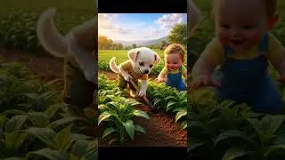 Viral Dogs hardworking with cut boy #poorpuppy #shorts  #baby  #cartoon #cutebaby #love #animation