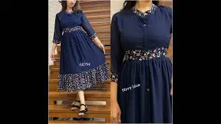 Faux georgette western flair kurti with York design