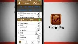 Packing Pro - travel packing list app demo on iPhone