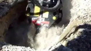 Simex TF 400 double-drum cutter heads for excavator - Trenching
