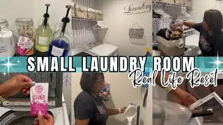 REAL-LIFE RESET: Small Laundry Room Cleaning, Decluttering and Organizing 