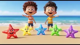 Cinco Peque&ntilde;as Estrellas de Mar Brillan, Brillan | Canciones del Oc&eacute;ano y N&uacute;meros