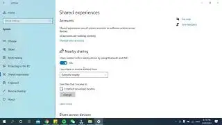 Nearby sharing - Windows 10 sharing files, photos, and videos with Device Nearby