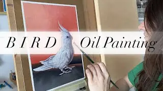 Painting of a White Cockatiel Bird | Oil Painting Process