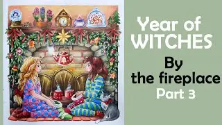 By the fireplace. Part 3 #Coloring in 'Year of witches' with Ohuhu and Polychromos #adultcoloring