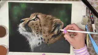 Timelapse: Cheetah cub in pastels on Pastelmat.