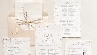 paul & roselle | dainty minimalist spring wedding invitation suite in pastel tones 
