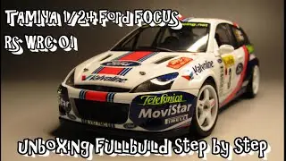 Scale Car Plastic Model TAMIYA 1/24 Ford FOCUS RS WRC 01 unboxing fullbuild step by step