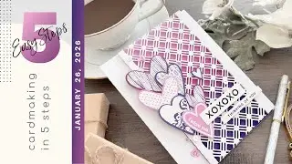 Lavender Heart 5 Step Card: Mastering Creative Clusters for Beginners