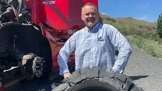 Взорвалась переднее колесо на грузовике Volvo🇺🇸