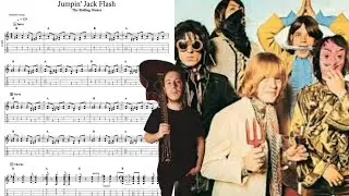 The Rolling Stones - Jumpin' Jack Flash GUITAR COVER + PLAY ALONG TAB + SCORE